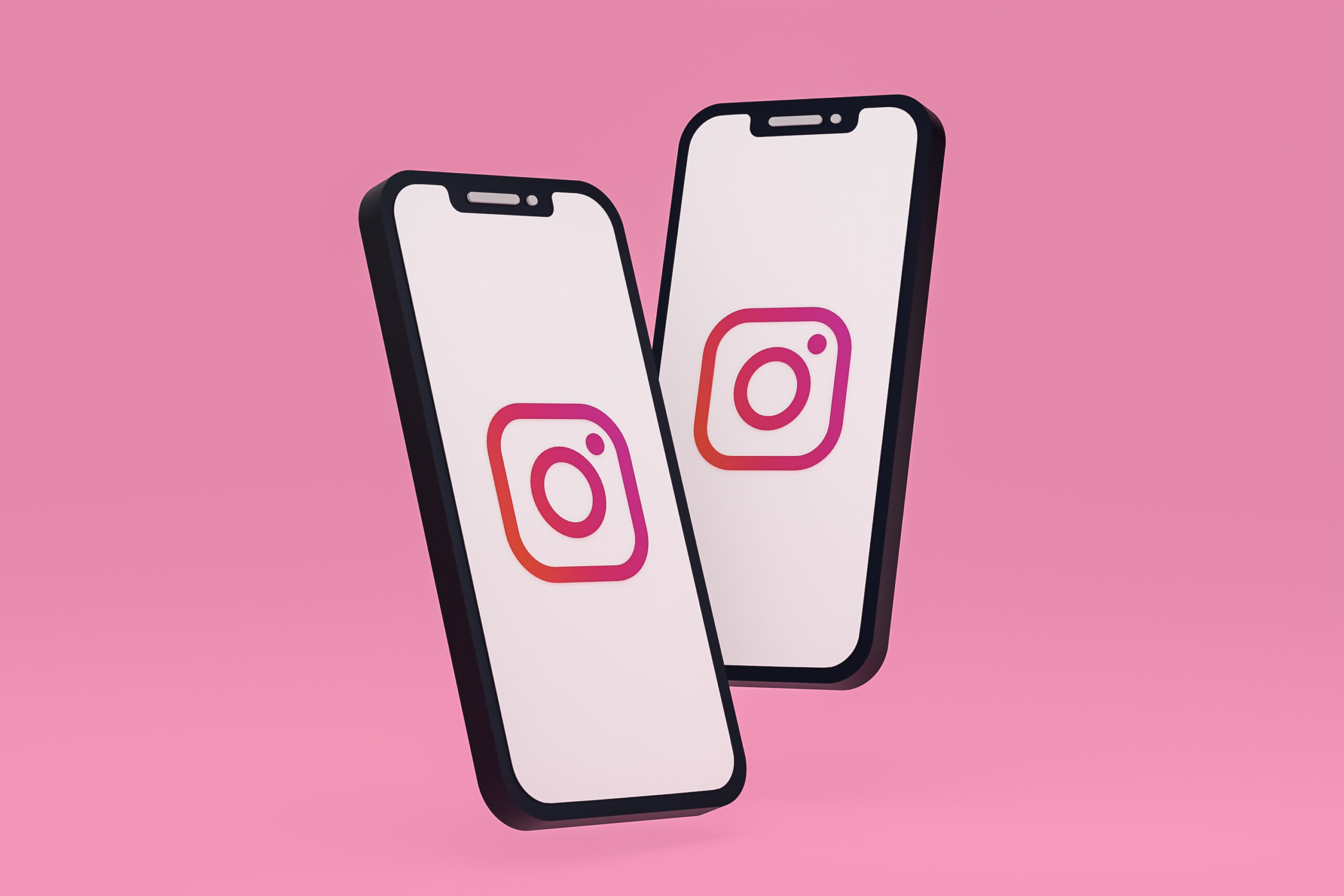 instagram icon on screen smartphone or mobile phone 3d render